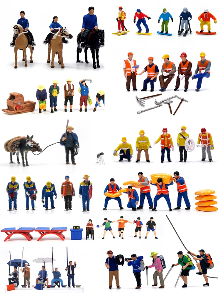 Table Tennis Market - HO 1:87 Painted Figures HO Scale