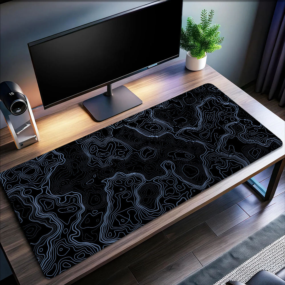 Table Tennis World - Map Multi Grey Abstract topographic Mouse