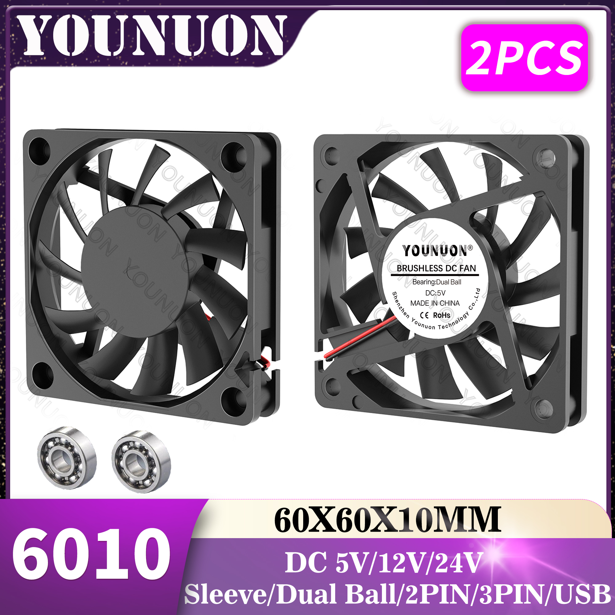 2PCS 60mm 5V 12V 24V Brushless – Table Tennis 11 Bewertung und Preis